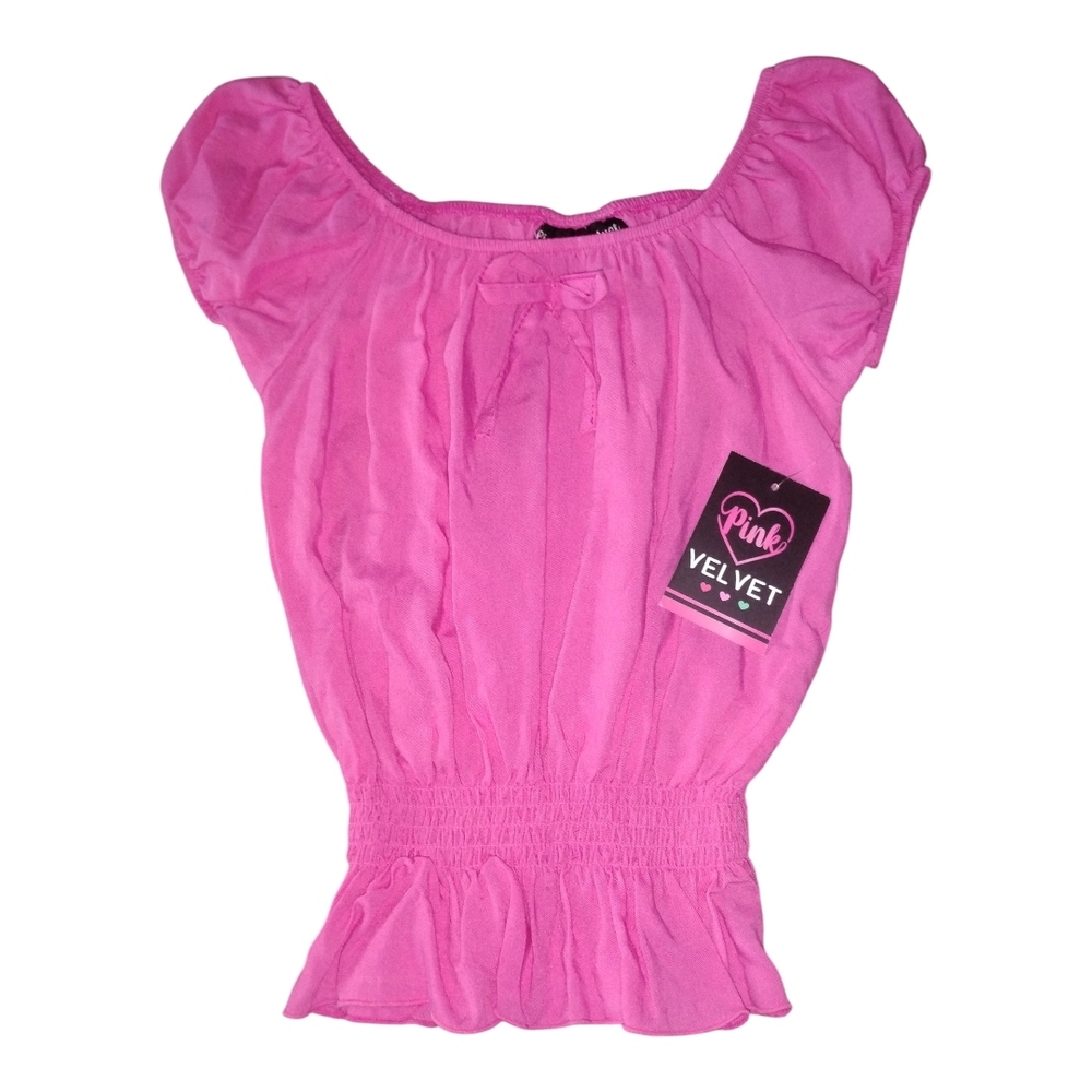 Kids Bright Pink Ruffle Blouse